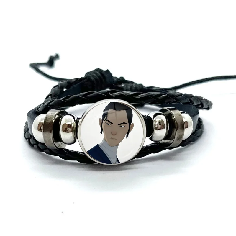 Кожаные браслеты Mizu B-Blue Eye S-Samurai с купольным стеклом и застежкой-кнопкой, модные украшения для женщин и мужчин.