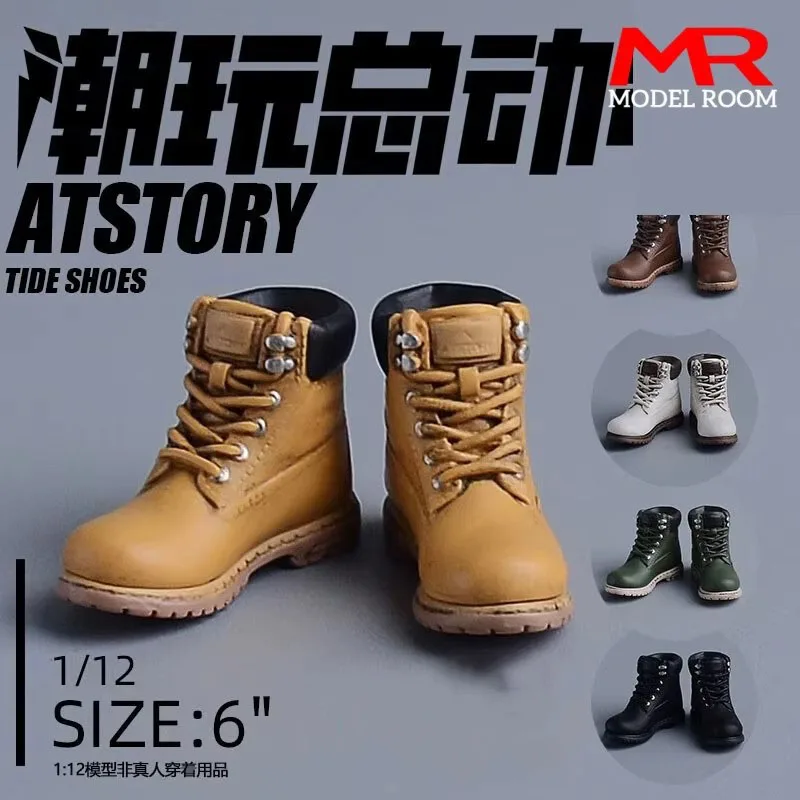 

ATStory 1/12 Scale Solid Hiking Boots Retro Work Boots Fit 6'' Notaman Romankey Male Female Soldier Action Figure Body Dolls