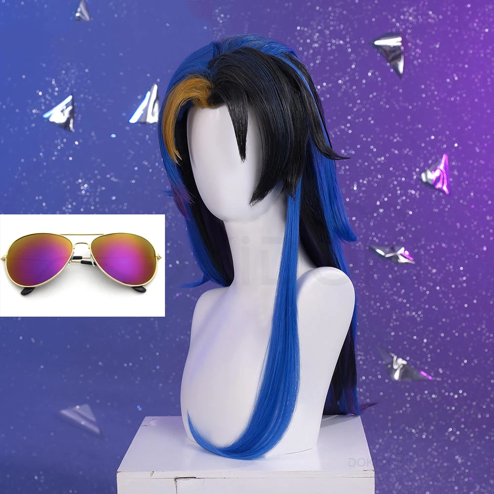 Spel Lol Heartsteel Yone Cosplay Kostuum Pruik Synthetische Highlights Haar Mannen Halloween Party Carnaval Rollenspel Uniform Accessoires
