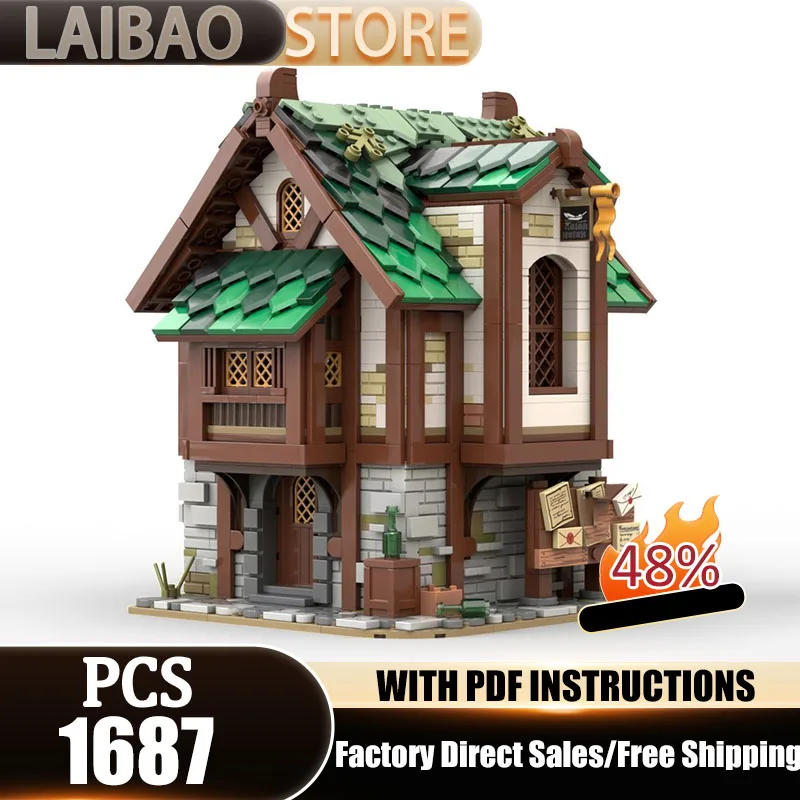

Medieval Architecture Moc Building Blocks Medieval Tax Bureau Technology Bricks Christmas Assembly DIY Toys Constructrion Gifts