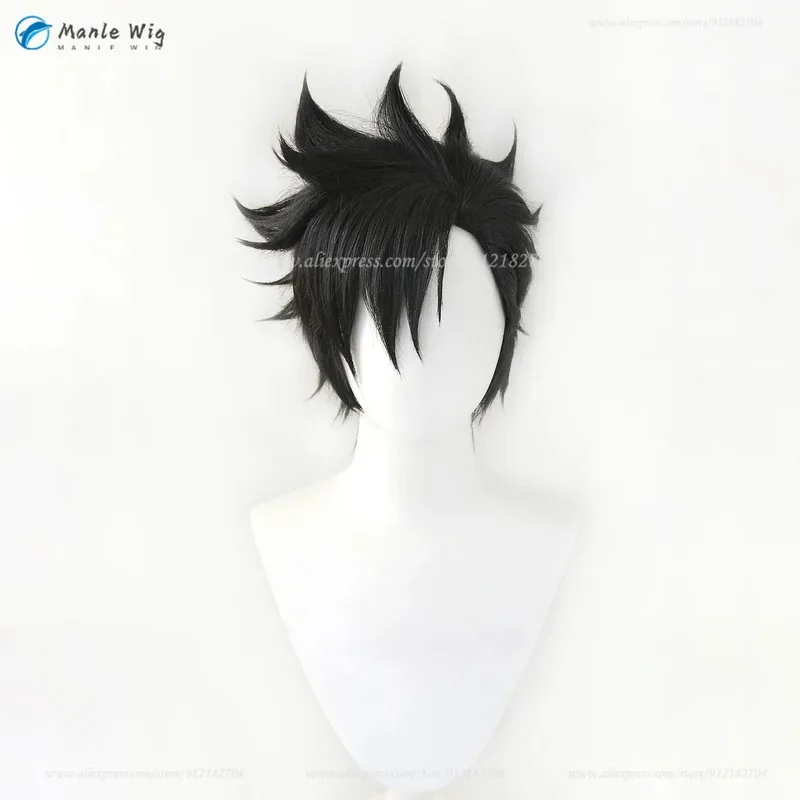 

2025 yiyi30cm Tetsurou Kuroo Cosplay Short Black Fluffy Anime Wigs Heat Resistant Synthetic Hair Halloween Party Wig