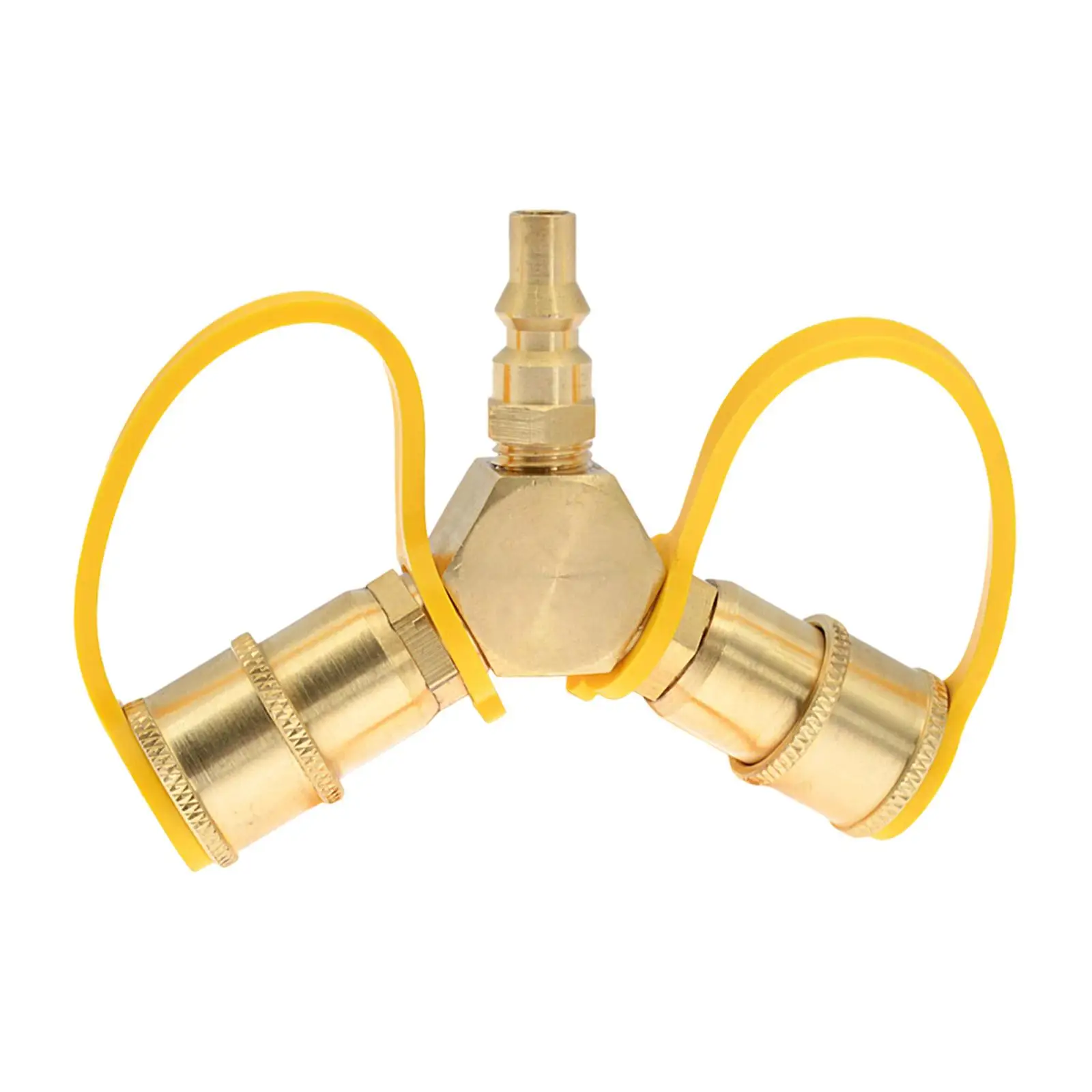 RV Propane Y Splitter 1/4in Quick Connect Sturdy Propane Hose Fittings 2 Way LP Gas Adapter for Trailer Heater Camper Grill RV