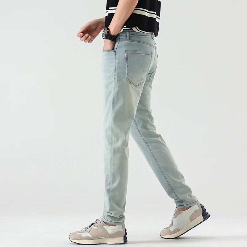 

5K5787 High-grade new Lycra comfortable American vintage jeans men's large cow type trousers