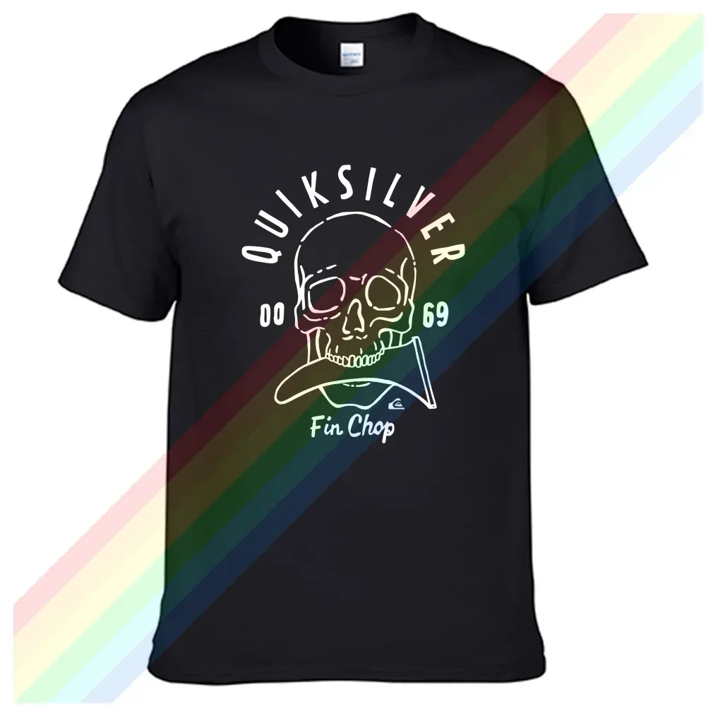 Летняя волнистая мужская футболка volcom, потрясающее качество, Рокси, черная футболка, Рип, Белый Скелет, скелет rvca, с логотипом, Пляжная футболка № 1