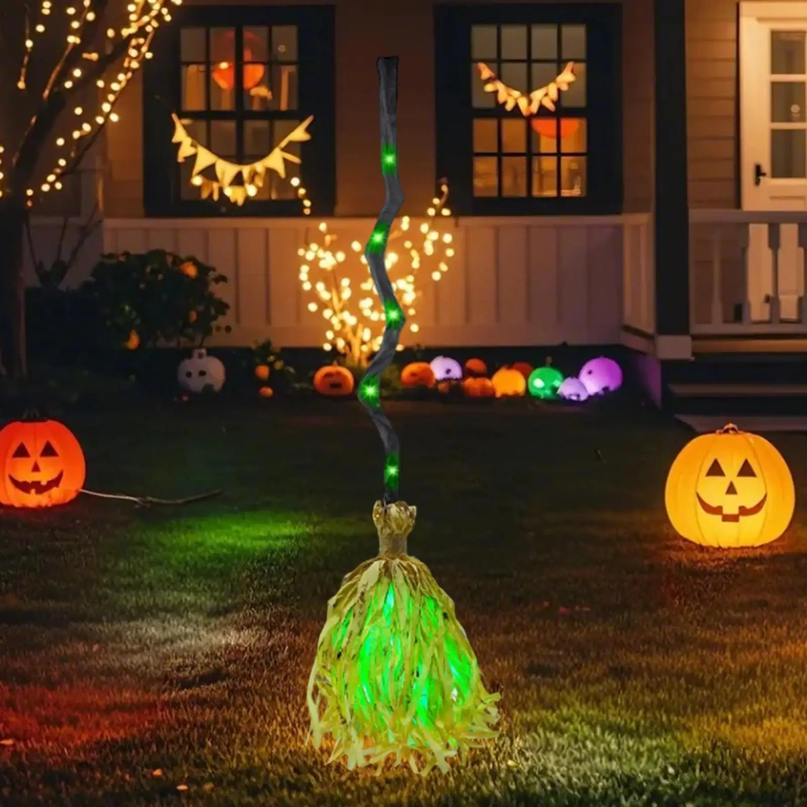 

Ведьма Метла Светящийся Рустикальный Орнамент Хэллоуин Декор для Вечеринки Сад Крытый