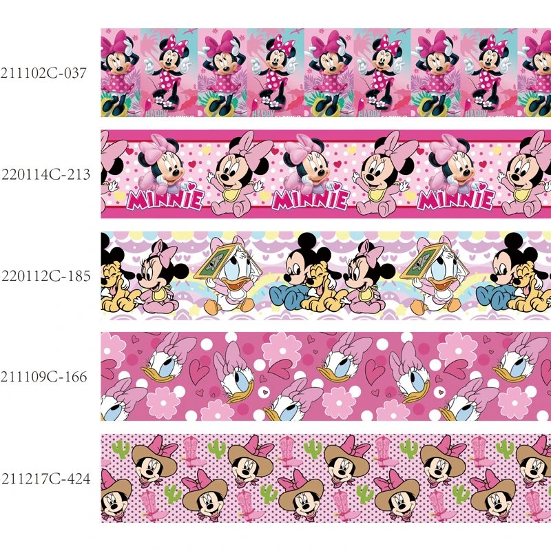 25MM 38MM disney 5yards Pink daisy duck mickey minnie mouse ribbon for diy craft supplies