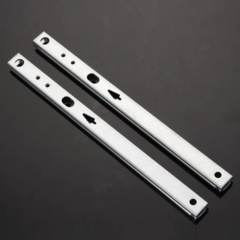 1Pair Micro Drawer Slide Ball Guide Two Sections 17mm Wide Steel Fold Drawer Steel Ball Slide Rail Furniture Hardware Fittings