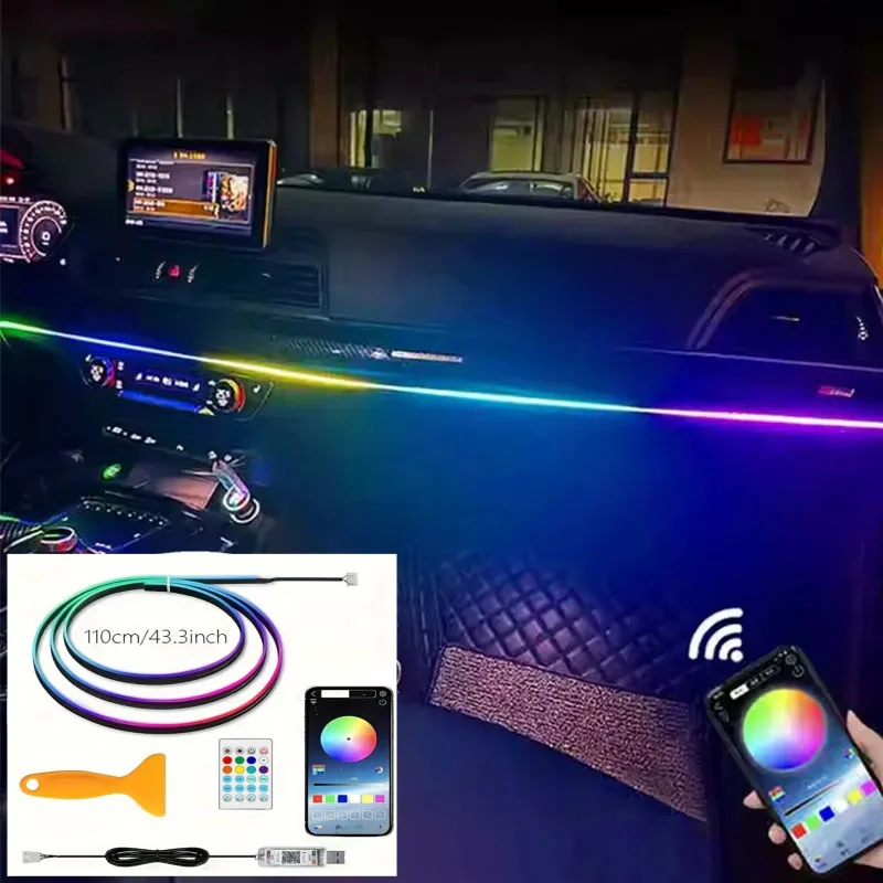 

LED Car Interieurs Lights APP with Remote Music Sync RGB Car Atmosphere Lamp car accessories light For BMW E90 F10 golf LED bar