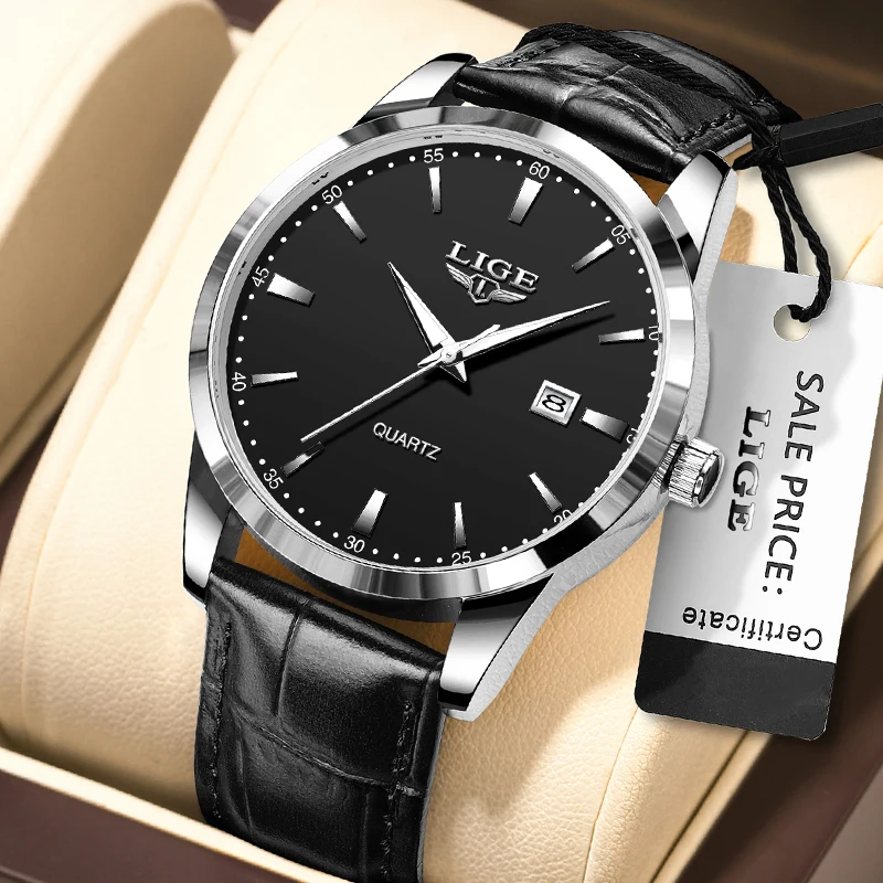 

LIGE модные роскошные мужские часы деловые повседневные кварцевые часы мужские водонепроницаемые светящиеся наручные часы мужские подарки Reloj Hombre + коробка