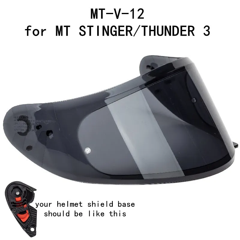 Vervangende Helm Shield Voor Mt Helm Voor Stinger Voor Thunder 3SV Helm Glas Originele Mt Helm Schild MT-V-12 12B