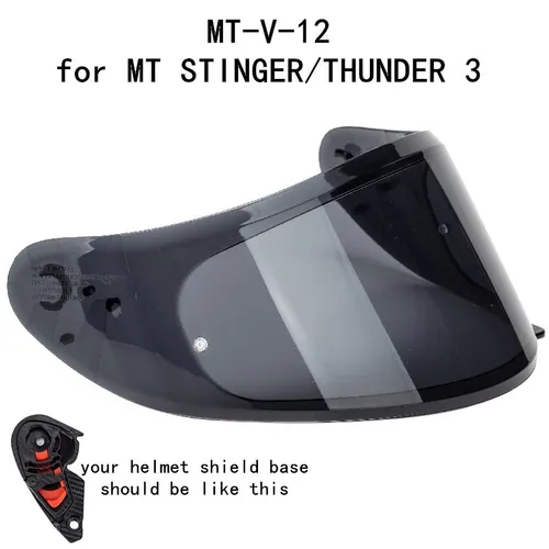 Imagen 2 del producto Protector de casco de repuesto, protector de cristal original para casco MT, STINGER, THUNDER 3SV, MT-V-12 12B