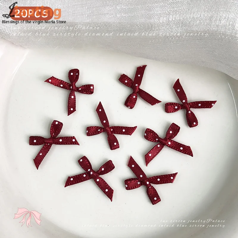 20 قطعة موجة نقطة النسيج Bowknot ربطة القوس فيونكة حلية مسمار الفن مجوهرات مسمار حلية DIY بها بنفسك الجنية مسمار أجزاء اكسسوارات الأظافر كاذبة ديكور #1