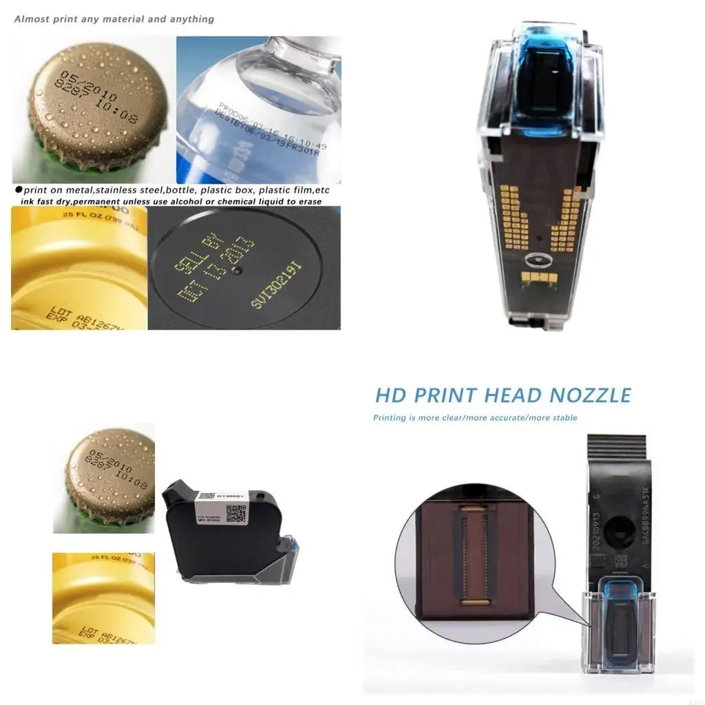 طابعات نفث الحبر اليدوية K3NB مقاس 25.4 مم خرطوشة حبر المذيبات سريعة الجفاف غير المشفرة