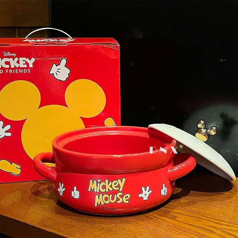 New Disney cartoon animation Mickey Minnie casserole 2.5L household soup stew pot high temperature resistance ceramic casserole