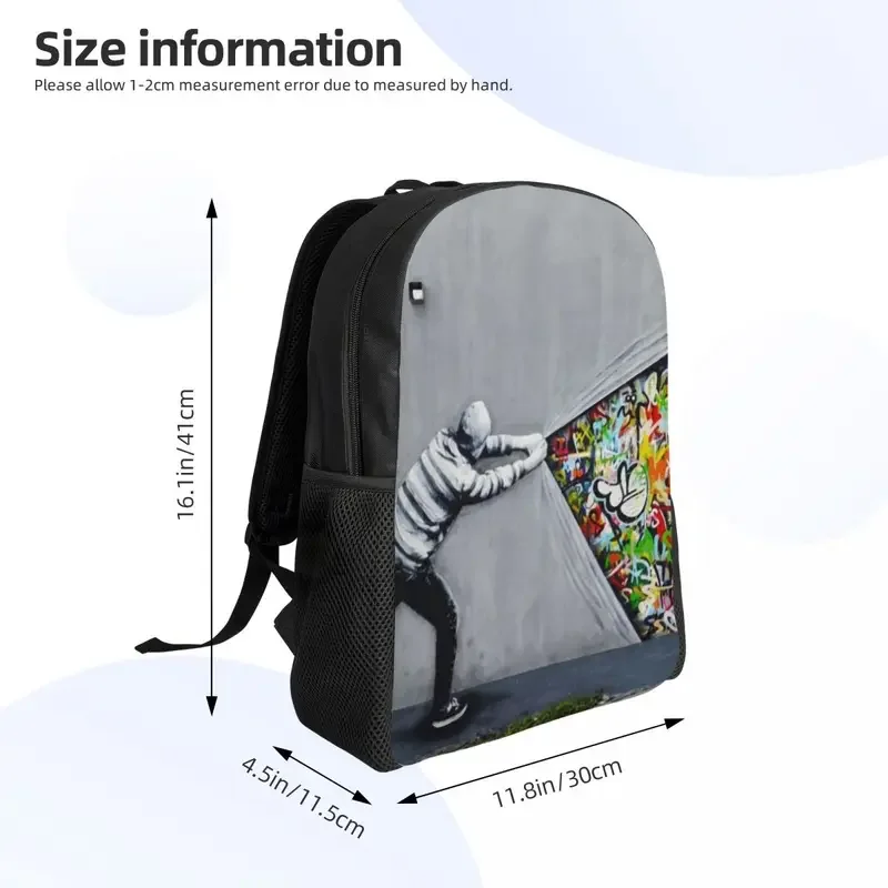 Custom Banksy Uncovering Graffiti Backpack for Men Women Waterproof School College Street Art Bag Printing Bookbag