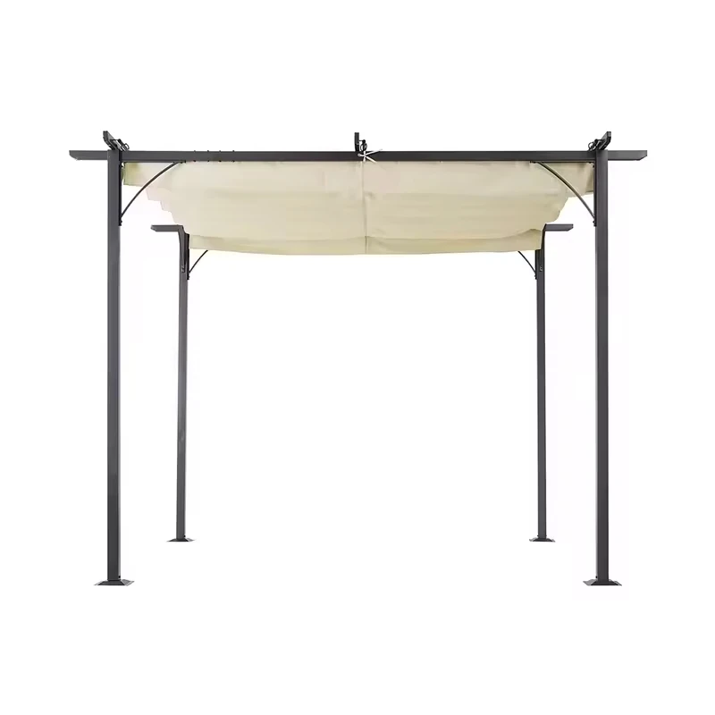 

All-Weather Aluminum Pergola Tent Waterproof Wood Frame Louvre Garden Gazebo Folding Outdoor Europe-Style Structure PE