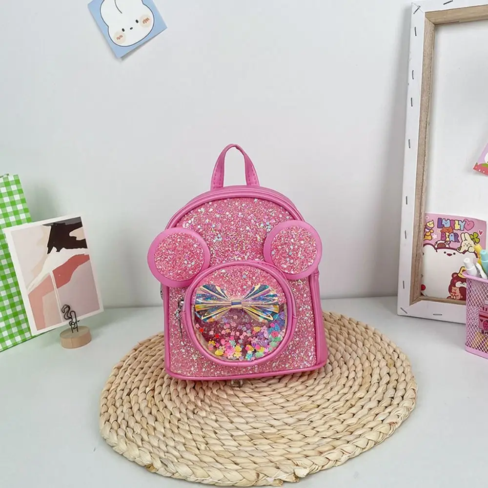 

Wear-resistant Colorful Sequins Schoolbag Cute Eco-friendly Princess Backpacks Big Ear Cartoon Children Schoolbag Kids Gifts