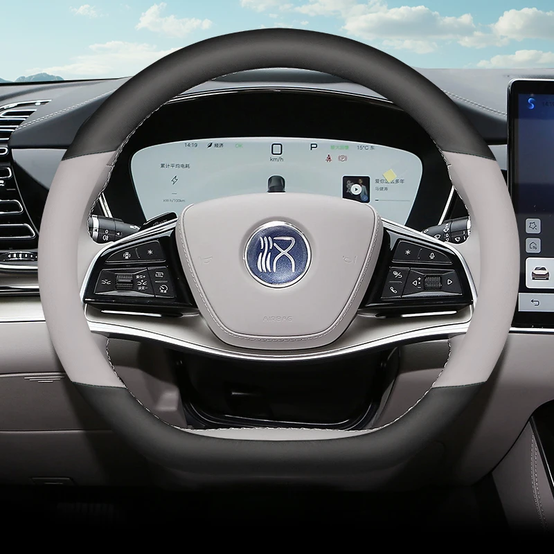 

Leather Car Steering Wheel Cover for BYD Han EV L 2022 2023 2024 2025 2026 Accessories