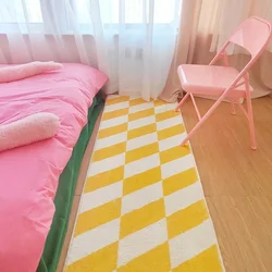 Bedroom Rug Room Decor Carpet Bedside Mat Home Decoration Yellow Floor Mats Soft Fluffy Plush Long Area Rugs 침실카페트 침대옆러