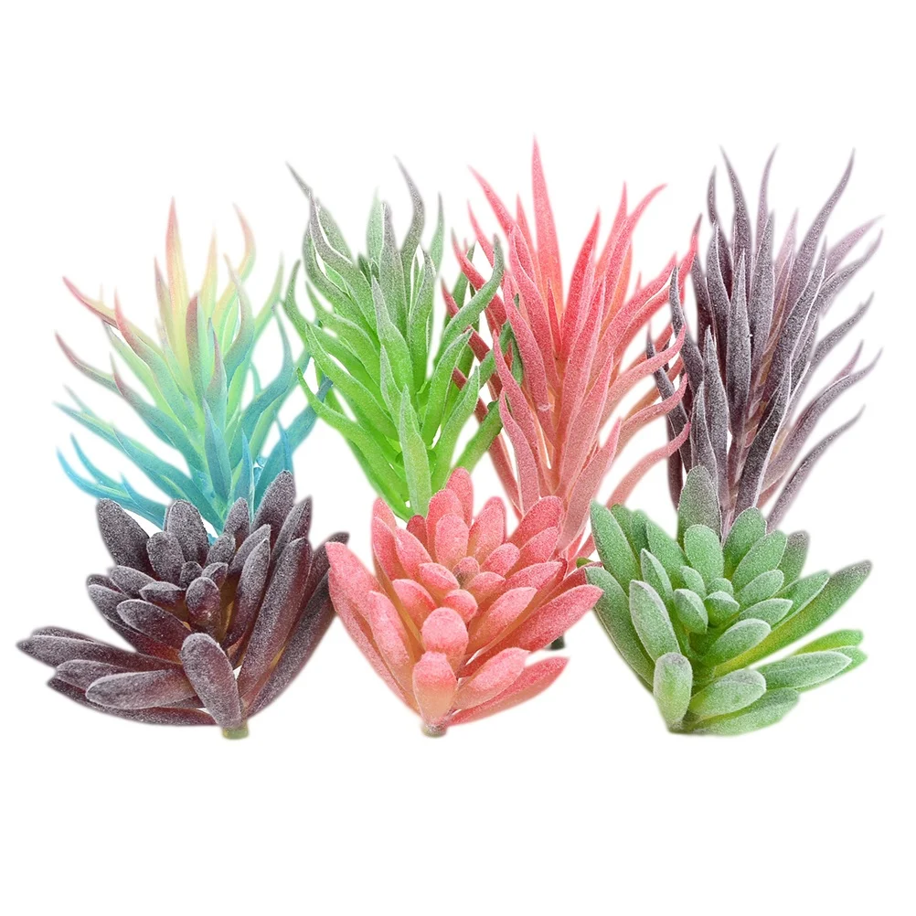 

7Pcs Artificial Succulent Plants Set Realistic Flocking for Home Office Desk Decor Garden Landscape Indoor Plant