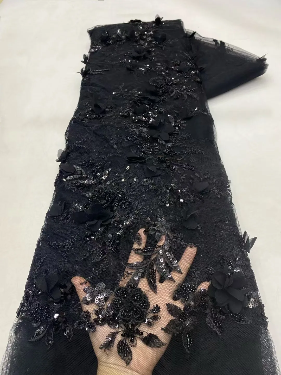 

Coomiya Women Dresses Embroidery Beads Net Lace with Sequins for Wedding Party Dress Fabric