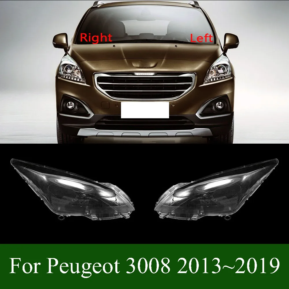 For Peugeot 3008 2013~2019 Transparent Headlamp Shell Lampmask Lamp Shade Headlight Cover Replace The Original Lampshade