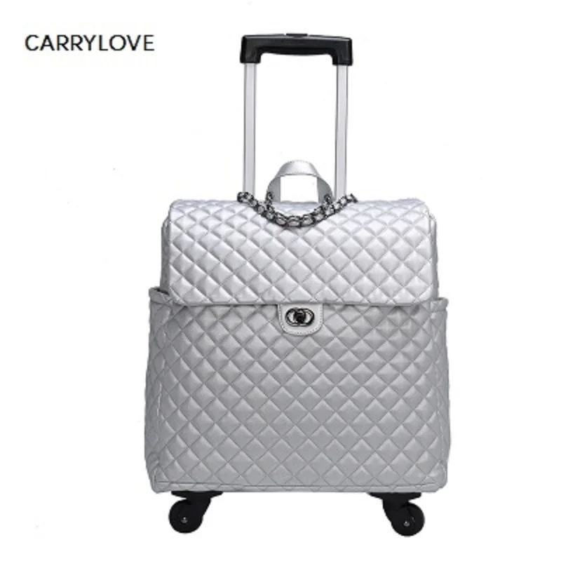 CARRYLOVE High Quality Fashion 18 Inch Portable Female Luggage Spinner Brand Travel Suitcase/Handbag/Bag