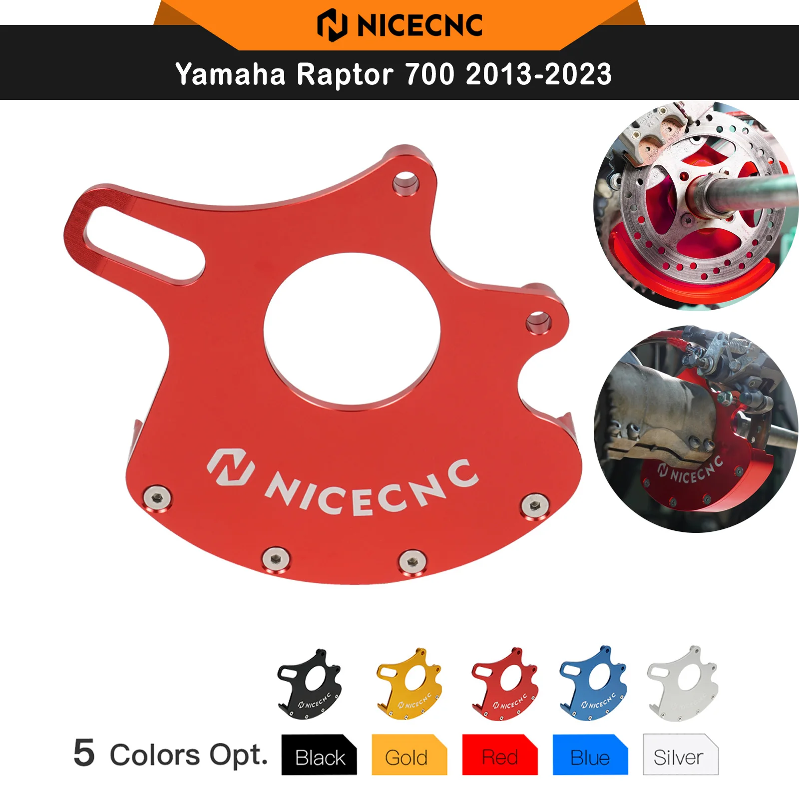 

Защитный кожух заднего дискового тормоза NICECNC из алюминия для квадроциклов Yamaha Raptor 700 2013-2023, Raptor700R YFM700R SE SL 2013-2023