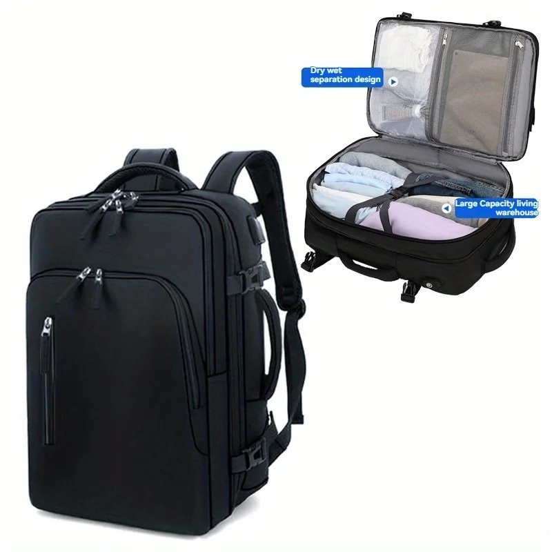 Women's Expandable Carry On Travel Laptop Backpack, 15.6 Inch Water Resistant Flight Approved Backpack, Multi Compartment Lightw view 6
