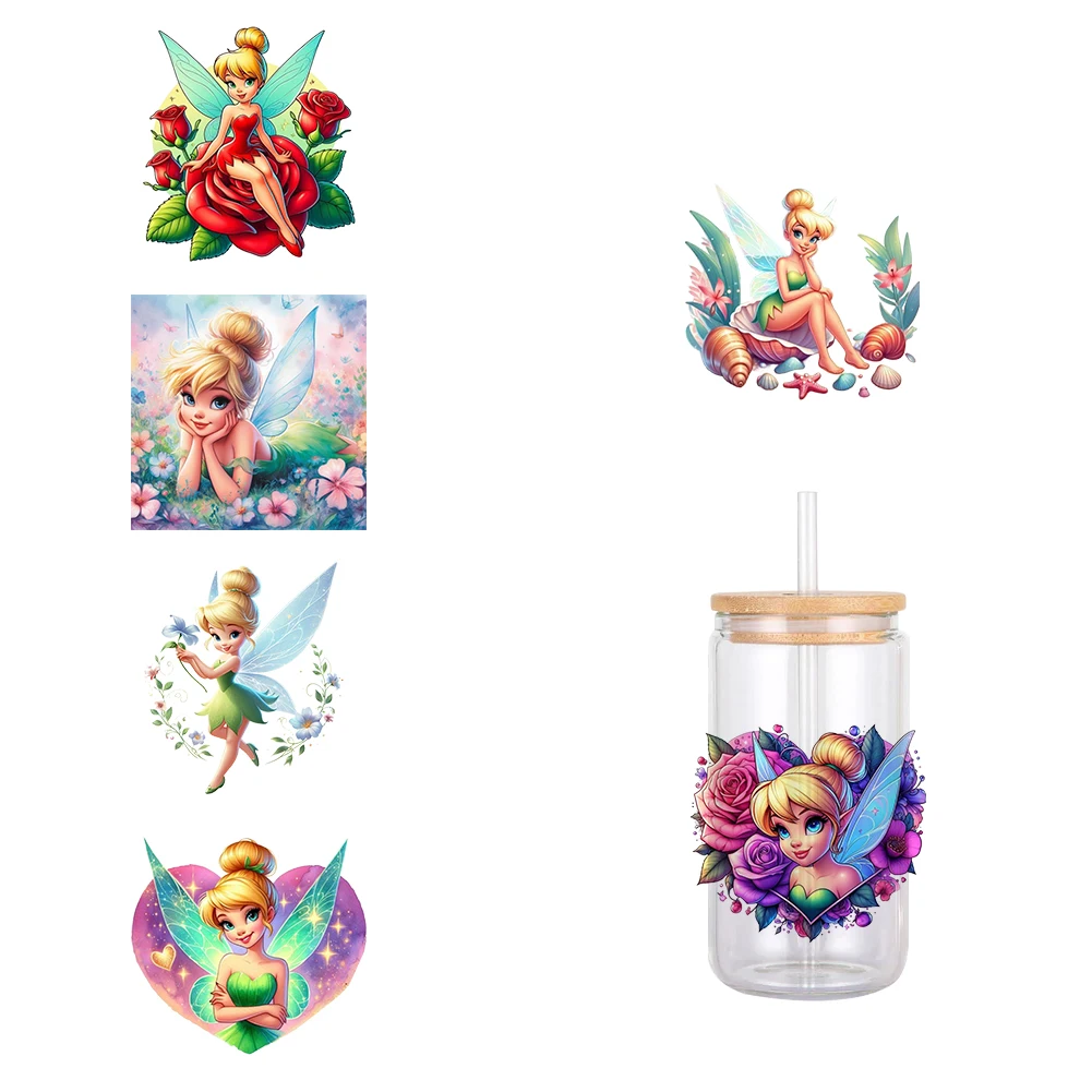 11X12cm Disney Cartoon Tinker Bell Princess UV DTF Transfer Sticker Waterproof Transfers Decals For 16oz Glass Cup Wrap Sticker