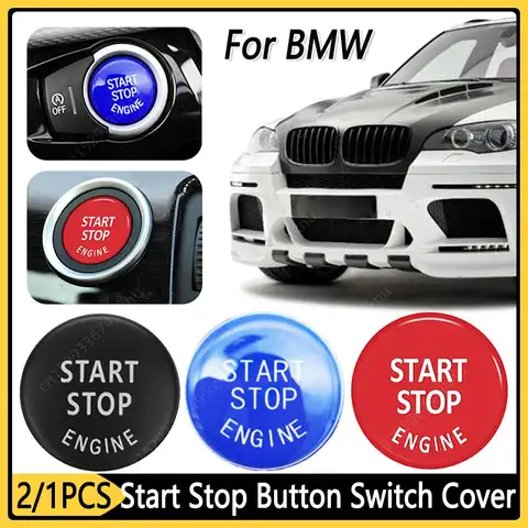 자동차 엔진 시동 정지 스위치 단추 교체 커버, BMW 1/3/5 시리즈 E87 E90 E91 E92 E93 E60 X1 E84 X3 E83 X5 E70 X6 E7, 2/1 개