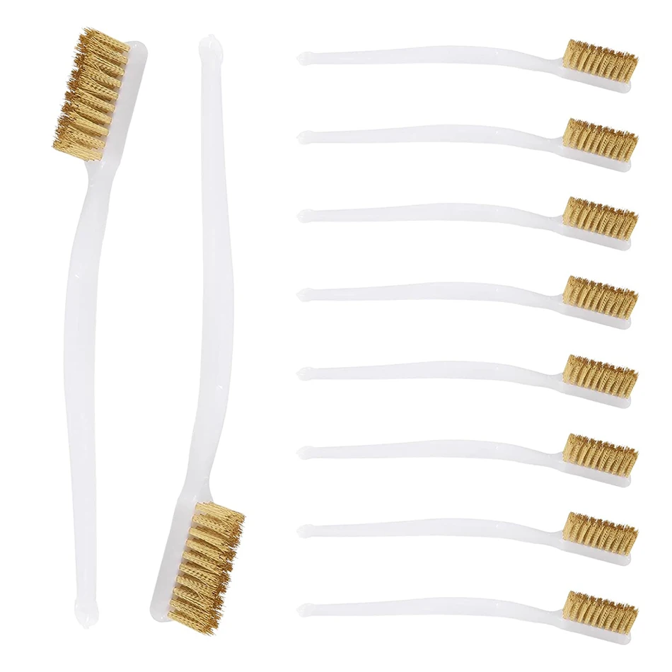 

10pcs 3D Printer Nozzle Cleaning Copper Wire Toothbrush Tool Copper Brush Handle Hot Bed Cleaning Toothbrush