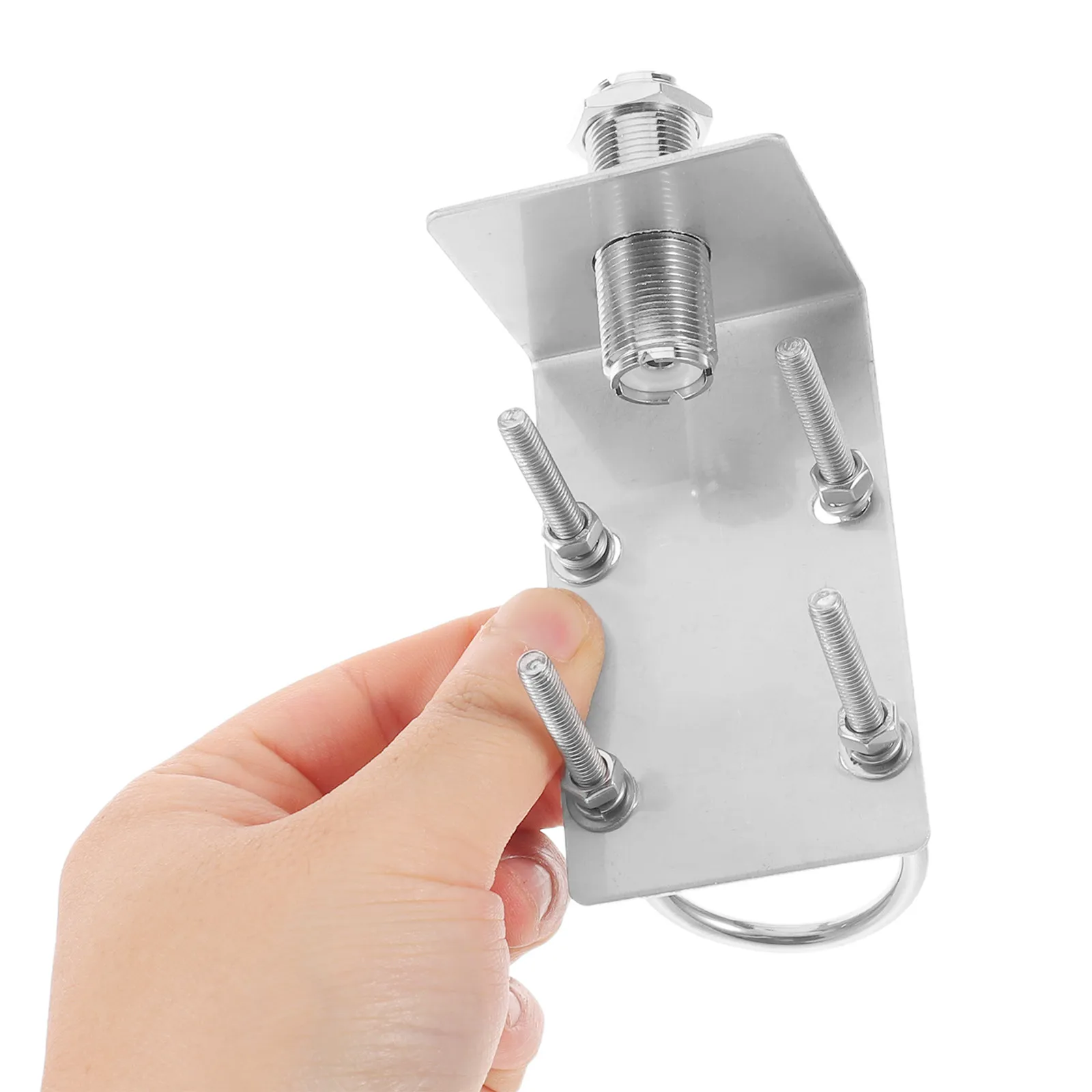 Antenna Pole Mount Bracket Heavy Duty Car Vehicle Balcony Outdoor Mast Clamp U Bolts Pipe Mount Clamp for Radio Rv Antenna