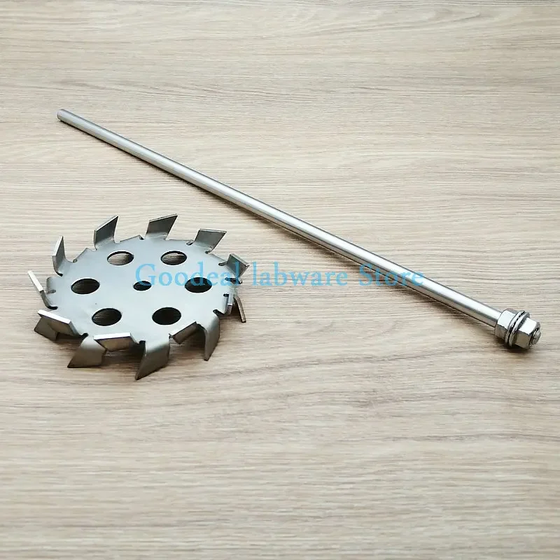 1pcs DIA 50mm to 180mm Stainless Steel Saw Tooth Type Dispersion Stirring Plate with Diversion Hole, Lab Stirrer Rod with Nut