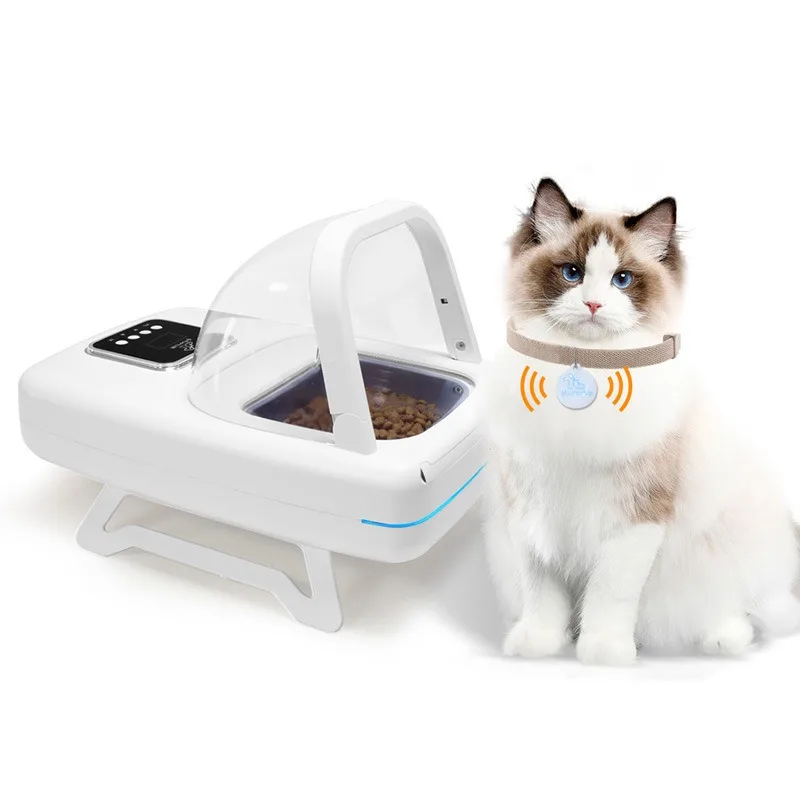 Pet smart chip automatic induction feeder cat and dog timing quantitative dry and wet food universal