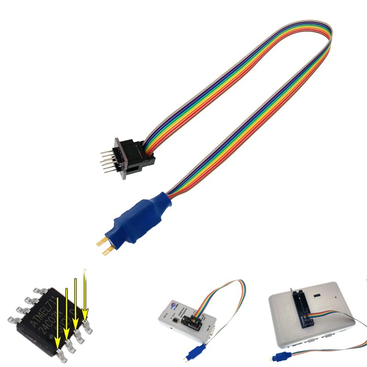 SOIC8 SOP8 Test Clip sonda linea per EEPROM 93CXX/25CXX/24CXX programmazione circuito su programmatore USB TL866 RT809F,150mil