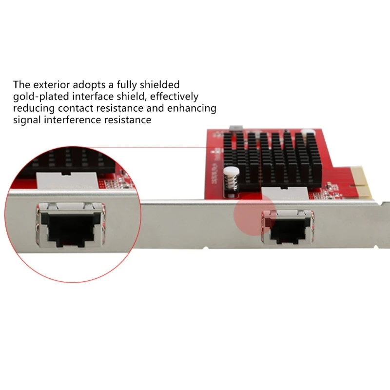 Two Port PCIe Gigabit Networking Card 10Gbps High Bandwidth ABS Material For Desktop Computers HX5E