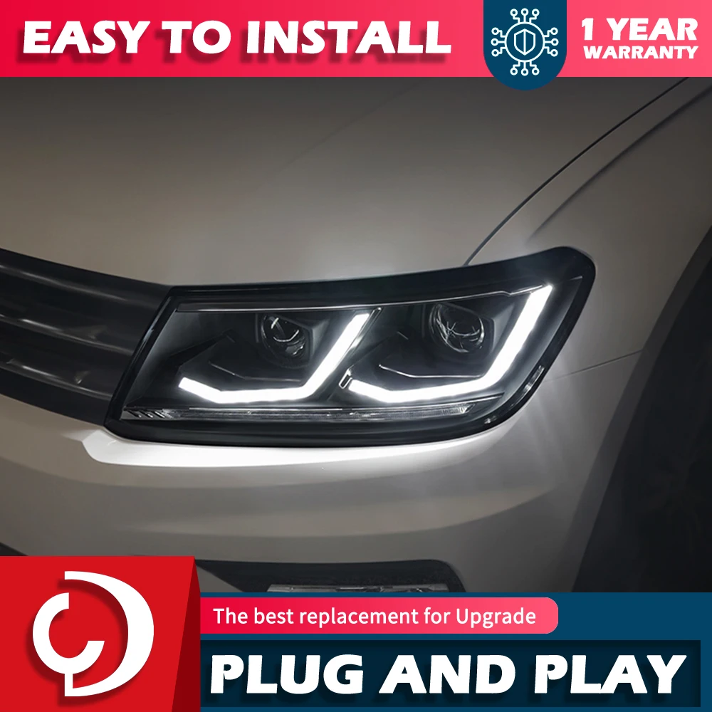 

AKD автостайлинг фара для VW Tiguan фары 2018-2020 светодиодный фара проектор линза DRL фара автомобильные аксессуары