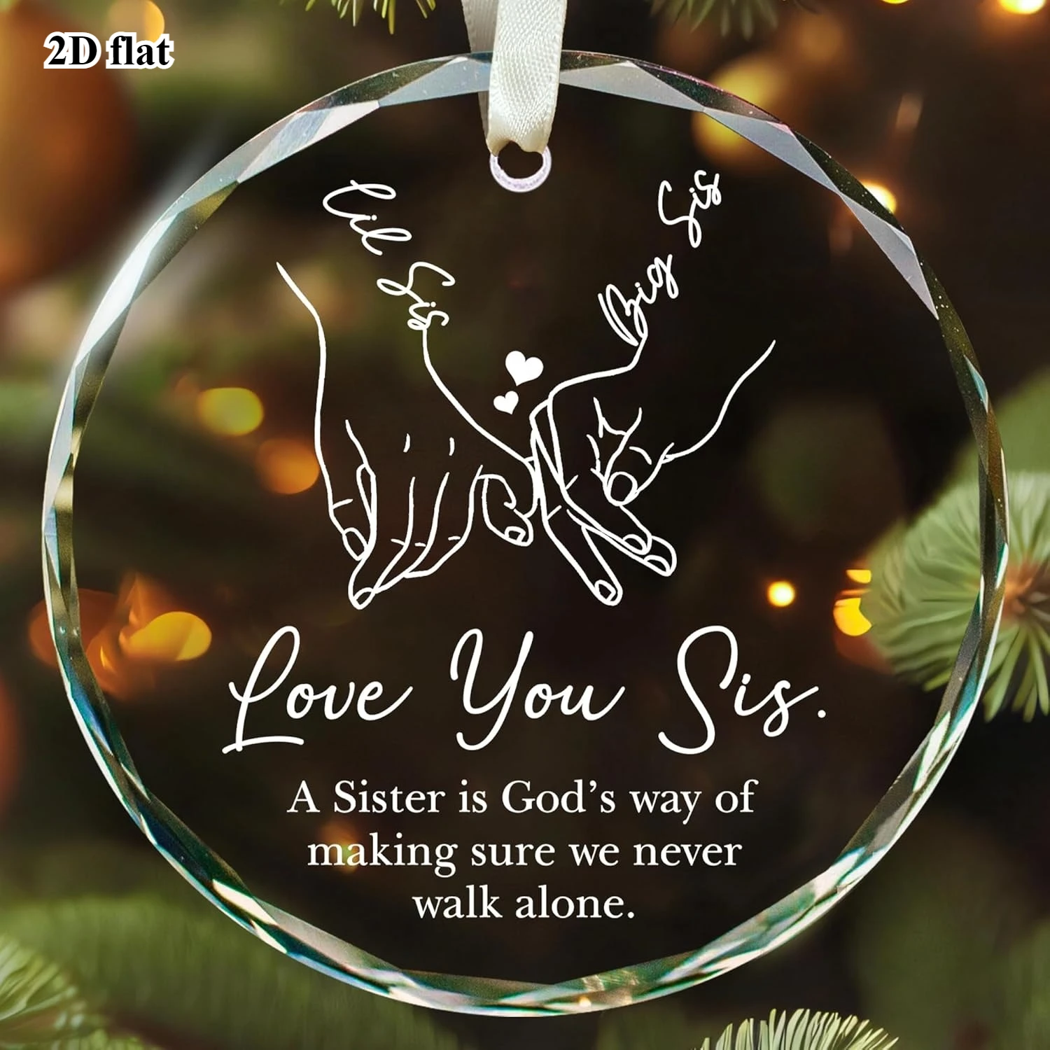 

Керамическое подвесное украшение - 3-дюймовый круглый орнамент, праздничное украшение с односторонним принтом, подходит для Рождества, Нового года