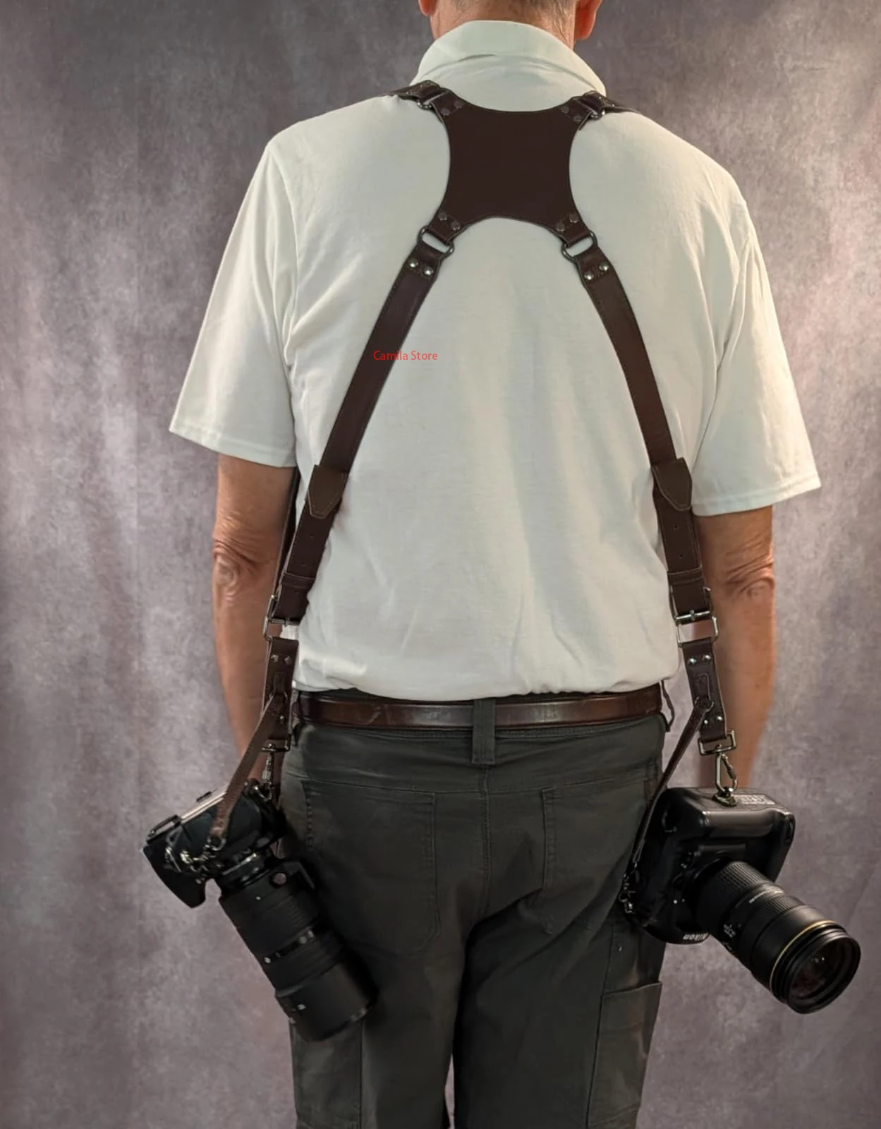 Photographers Shoulder fast lock Strap Leather Belt DSLR Digital Camera Insurance Strap Single Double Shoulder Photography