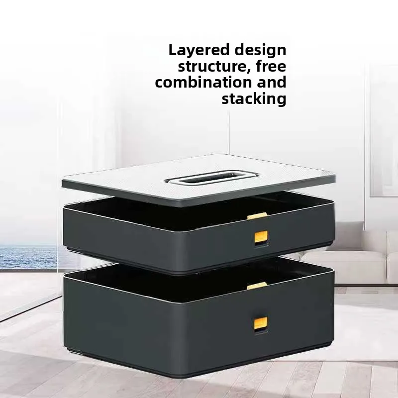 Double-layer Tool Storage Box 12inch Plastic Tool Boxes with Handle Durable Double-layer Household Toolbox