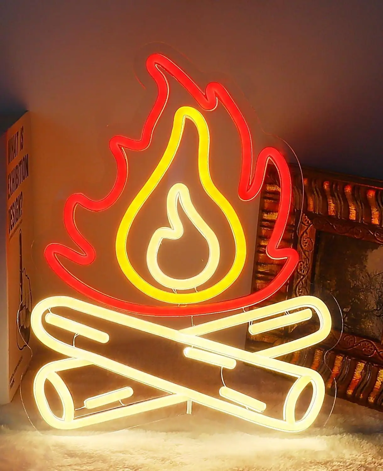 

Неоновая вывеска «Костер» с USB-подсветкой, регулируемая, для кемпинга, глэмпинга, автодомов, спален, прицепов, декора, персонализированные подарки, ночник