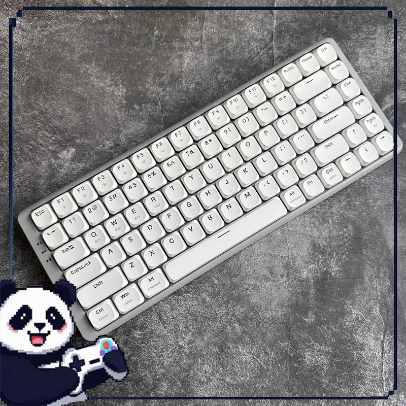 

Низкопрофильная механическая клавиатура, беспроводная Bluetooth, трехрежимная двухрежимная клавиатура для настольного ноутбука с возможностью горячей замены Windows/Mac