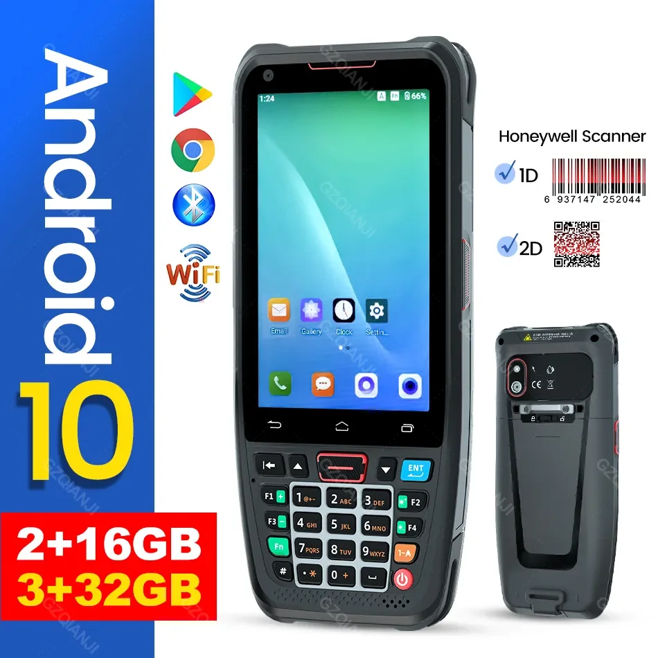 Android 10 Handheld Terminal PDA Honeywell Barcode Scanner 1D 2D Scanner Portable Data Collector with 4G WiFi Bluetooth NFC