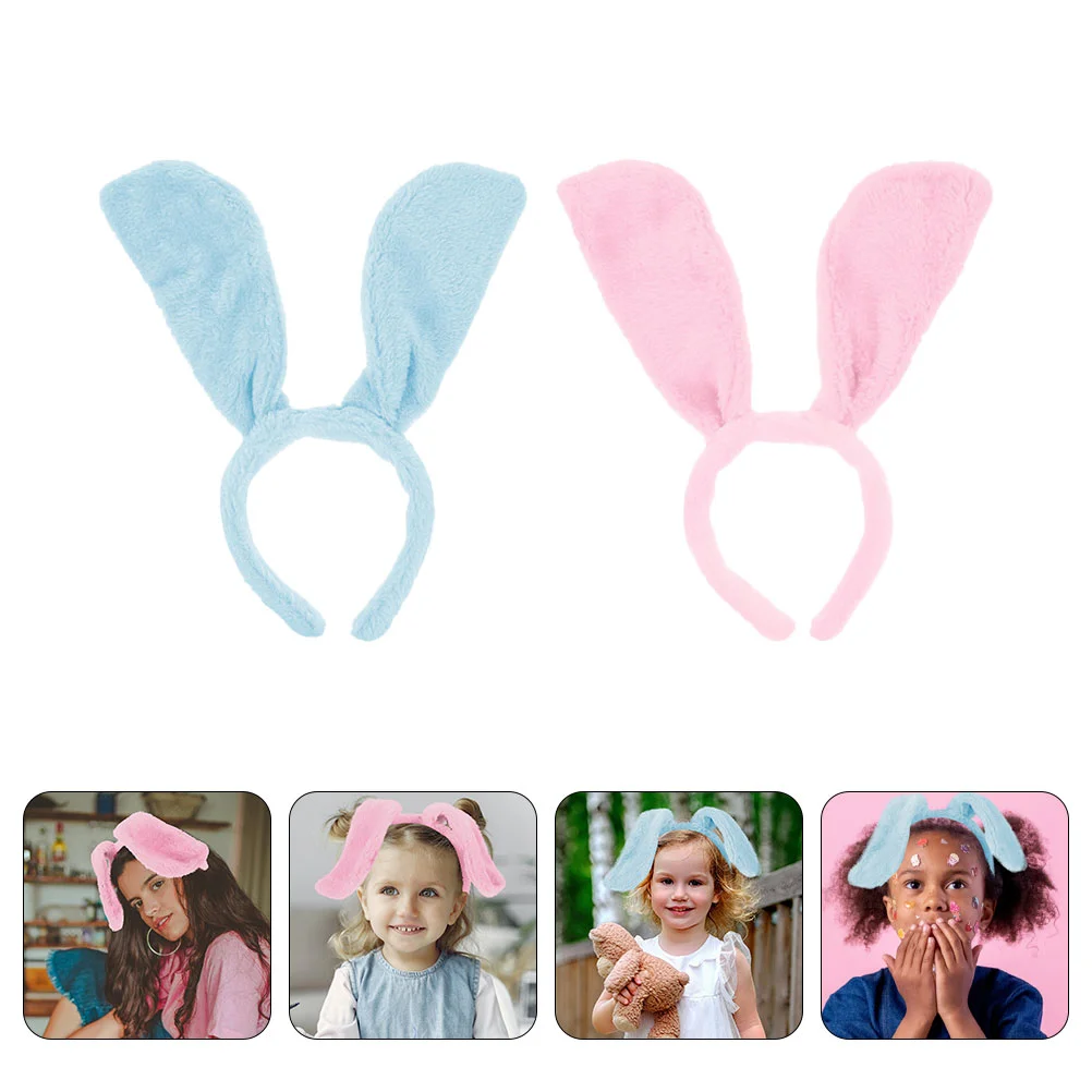 

2 Pcs Animal Ear Headband Rabbit Hairband Prom Bunny Ears Hoops Plush Cloth Miss Cosplay Festival Prop