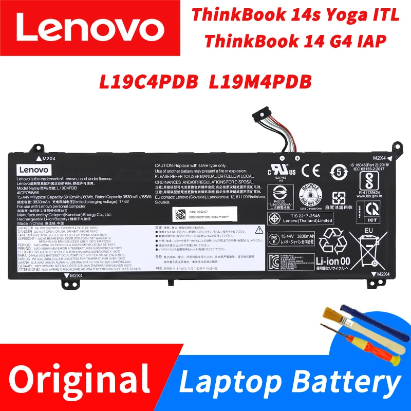 

Original Lenovo ThinkBook 14s Yoga ITL ThinkBook 14 G4 IAP L19C4PDB L19M4PDB Laptop Battery