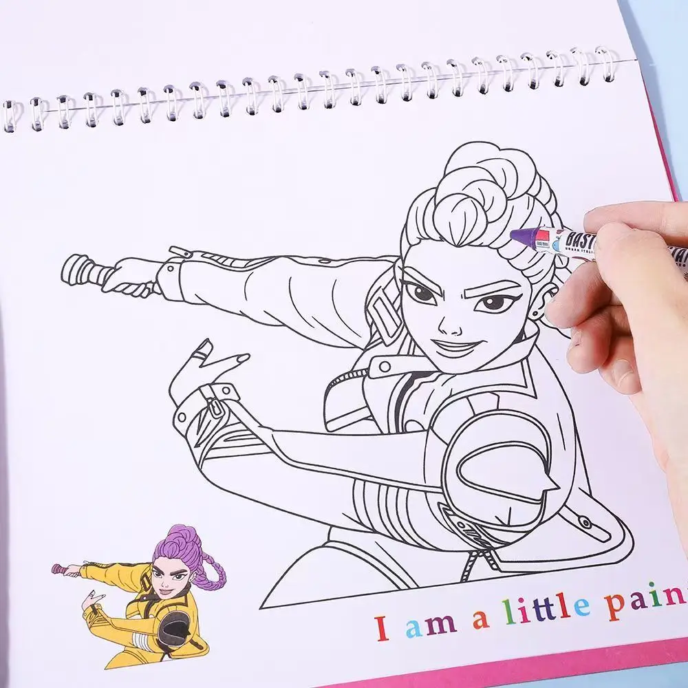 2025 NUOVO Kpop Demon anime libro illustrato periferico libro da colorare periferico linea disegno brochure per bambini da colorare