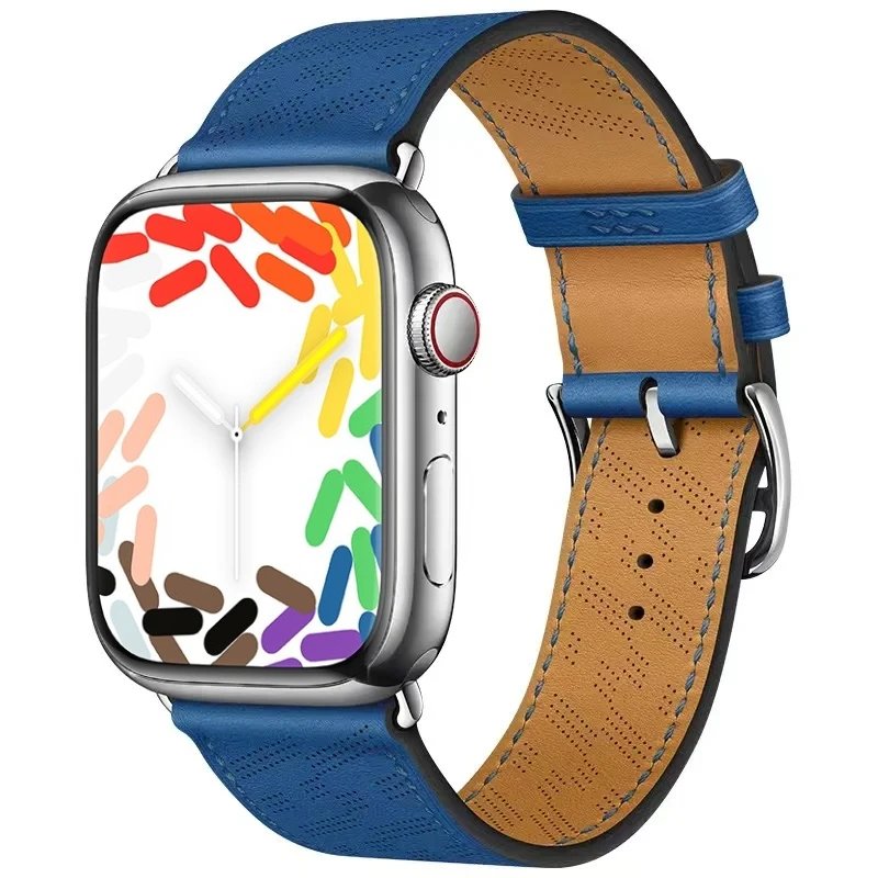 حزام من الجلد الطبيعي لساعة أبل 49 مللي متر 46 مللي متر 45 مللي متر 41 مللي متر 44 مللي متر 42 مللي متر 40 مللي متر سوار رياضي الفرقة iWatch Ultra/2 10 9 8 7 6 5 4 3 SE