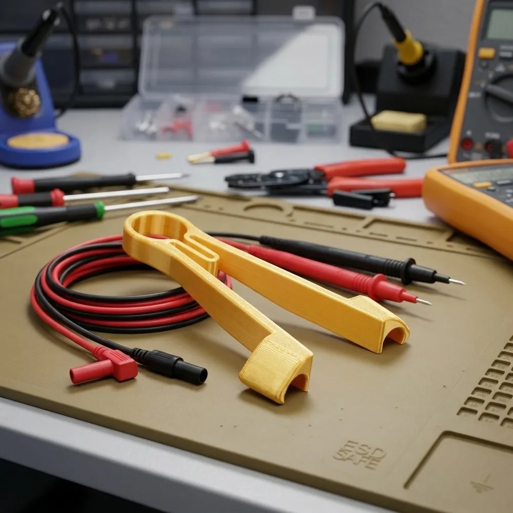 Black Multimeter Probe Tweezers Ergonomic Fatigue Design Tool For Makers And Engineers Lightweight Carbon-Fiber Arms