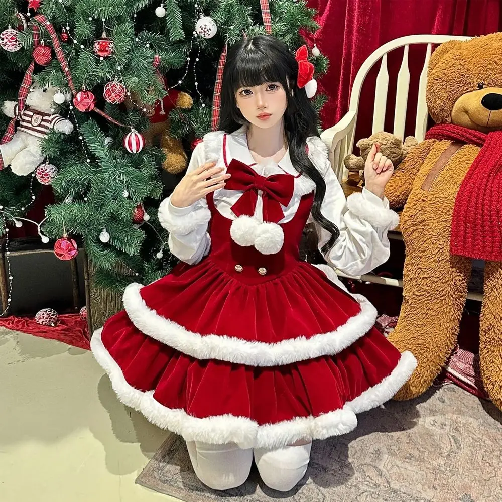 MAGOGO Weihnachts-Schlachtanzug für das neue Jahr, Winterhemd, reines Verlangen, Neckholder-Kleid, Set mit Lolita-Kleidern